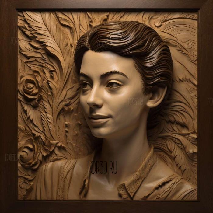 Anne Hathaway 3 stl model for CNC